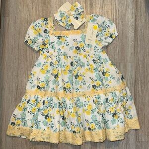 NWT  - Joie Cream and Blue Tiered Ruffled Sundress 3T